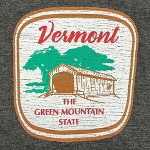 Vermont Covered Bridge The Green Mountain State T Shirt size 2XL Gray